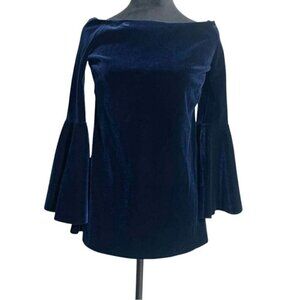 Chiara Boni La Petite Robe Size 40 4 Top Blouse Tunic Velvet Bell Sleeve $330